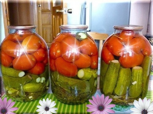Асорті помідори та огірки на зиму рецепти на 1 літрову банку