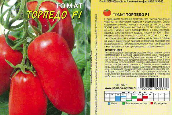 Опис сорти томата Торпедо, врожайність і вирощування