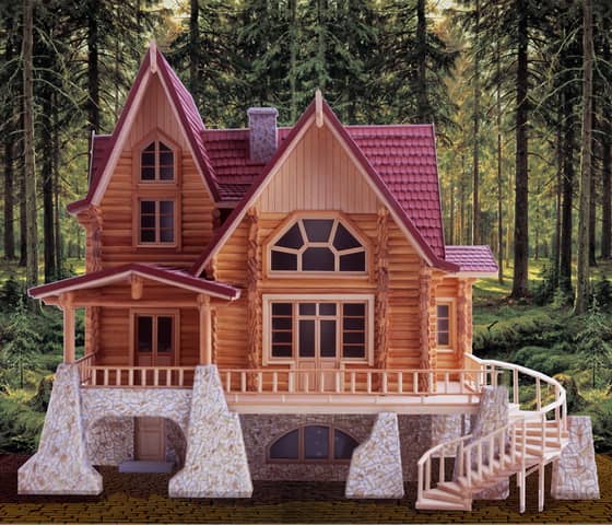 Цікаві проекти деревяних будинків з колоди