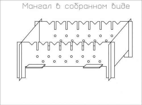 Мангал з металу для шашликів своїми руками: креслення і розміри, проекти складних мангалів