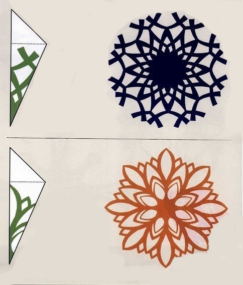 Сніжинки з паперу. Прості і красиві шаблони зі схемами для вирізання