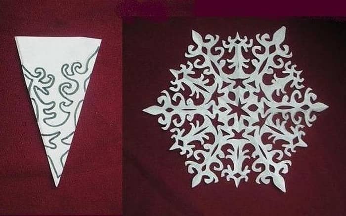Сніжинки з паперу. Прості і красиві шаблони зі схемами для вирізання