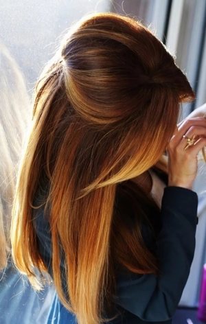 Омбре з рудими кінцями: історія, різновиди і техніка фарбування на середню довжину волосся