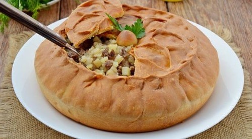 Татарський пиріг (балиш) з мясом і картоплею рецепт з фото