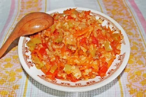 Салат на зиму з рисом та овочами
