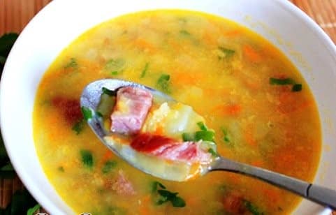Гороховий суп з копченими реберцями в мультиварці   Рецепти для мультиварки